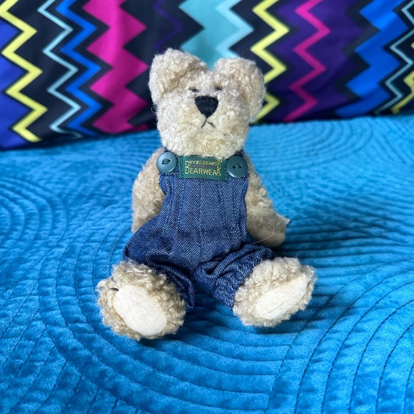 Boyds Bears Huck Chenille Blue Overalls Huck Retired Investment Collectibles - Picture 6 of 7